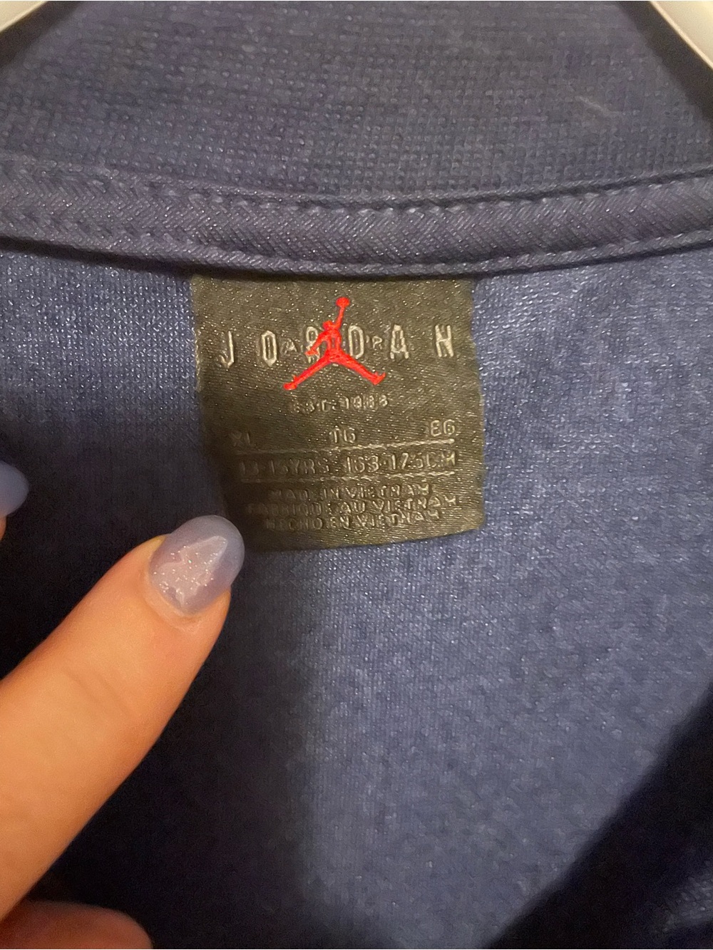 Jordan Navy Tracksuit Jacket with Jumpman Logo and matching joggers. - Picture 5 of 7